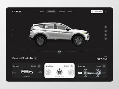 Car configurator car ui webdesign website