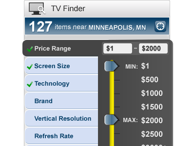 Updated: Product Selector blue iphone mobile rebound selector slider