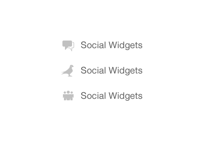 Social Widgets clean grey icons social white