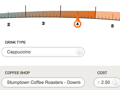 Swiggr Log Form coffee form input