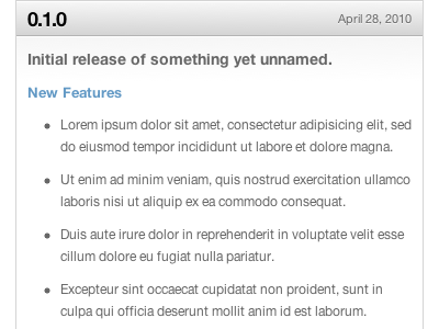 Example of Release Notes