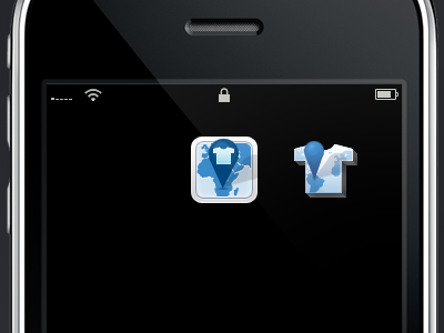 First Dribbble client work icon interface iphone