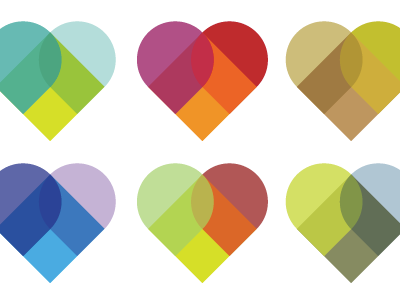 Colourhearts bright color colour heart illustrator overlap overlapping overlay vector