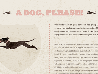 A dog, please beige brown dog layout pink simple texture website