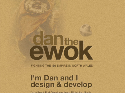 Ewok2 brown concept ewok helvetica neue photoshop rebel scum texture website