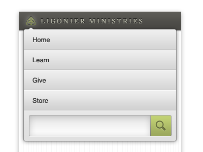 Ligonier Mobile — dropdown concept ios iphone portfolio tool:photoshop ui