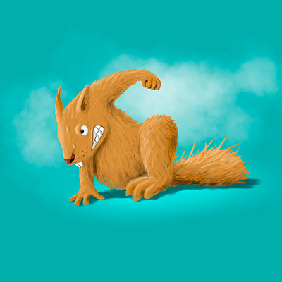 Squirrell character ill illustration photoshop