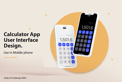 Calculator Mobile UI Design | Daily UI #004 calculator calculator design daily ui 004 dailyui design mobile phone ui design uiux design web design