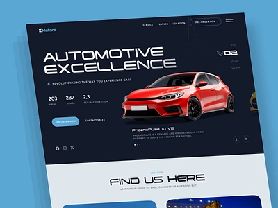 Mmotors - Landing page for an Automotive Product TechX auto automobile automotive car design electric vehicle electricity home page homepage landing landing page ui ux vehicle web web design web page web site website website design