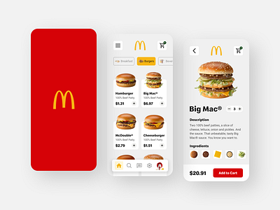 #12 Concept Shot - McDonald’s | Mobile App app concept design design figma interface mcdonalds mobile mobile app product snack ui ui design ux