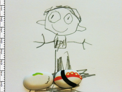 My son's first Dribbble drawing kid pencil rad sushi