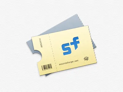 Sourceforge Ticket Icon blue grey icon sourceforge ticket yellow