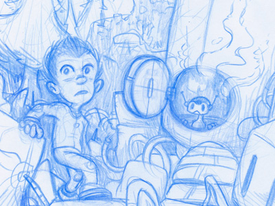 Secret Story Concept col erase junk pencil scifi