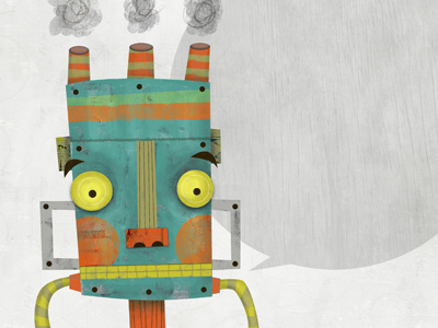 Test Robot fun illustration orange robot texture