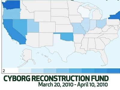 Cyborg Reconstruction cyborg data visualization data viz donations fundraiser