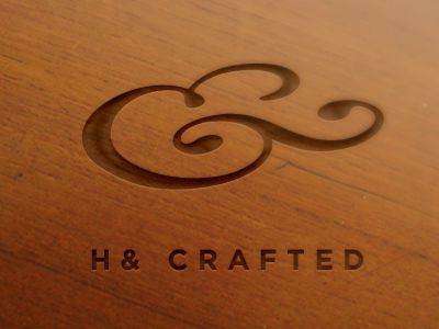 H& Crafted ampersand baskerville rebound wood