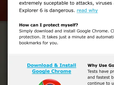 IE6 Browser Notice clean ie6 verdana white