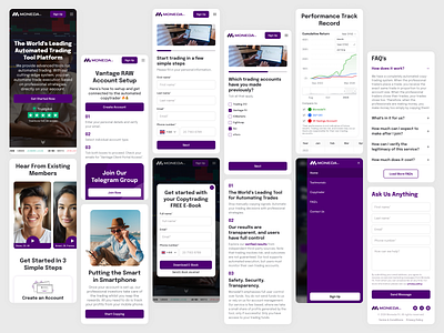 Website Design for Automated Trading Tool | Mobile Version finance financial landing landing page mobile trading trading tool trading website ui ui design ui ux web design website website design