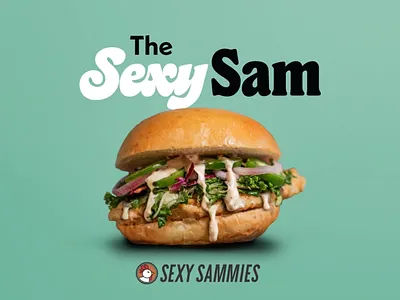Sexy Sam Branding brand branding chicken food logo sandwich