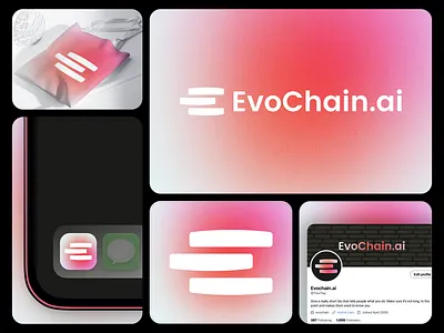 EvoChain.ai Logo Design abstract logo app icon app logo bitcoin blockchain branding crypto currency cryptocurrency currency ethereum gradient logo identity logo logo design logotype modern logo software logo startup logo tech company technology logo