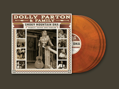 Album packaging design for Dolly Parton & Family album cover design music