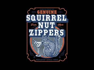 Merchandise design for Squirrel Nut Zippers merch music tshirt