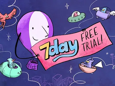 Fly Free trail balloon cartoon fly tech