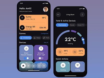 Smart Home Mobile App app app design application best app clean design home illustration interection ios mobile mobile app mobile ui remote control smarthome top ui ui ui design user interface ux