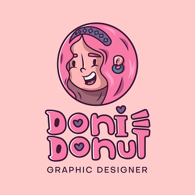 Logo Donidonut branding character designer girl ilustration logo woman