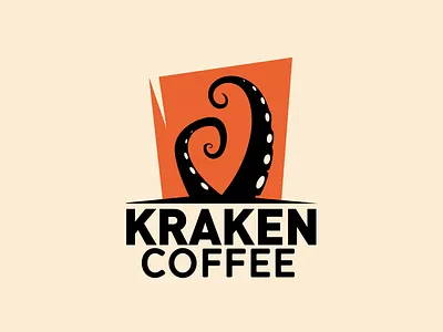 Logo Design for Kraken Coffee out of Newport Oregon. branding design graphic design logo vector