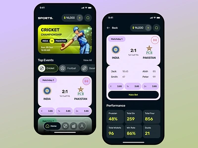 Sports app design app bold typography design interactive design live score mobile app mobile design mobile ui modern app scoreboard software sport app sports sports app streaming sport ui user interface ux uxdesign