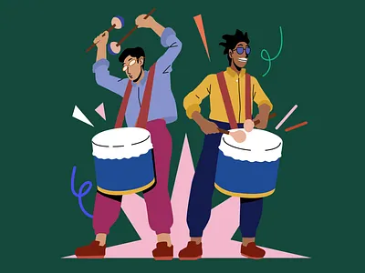 drummer brothers celebration illustrations party vector vectorart