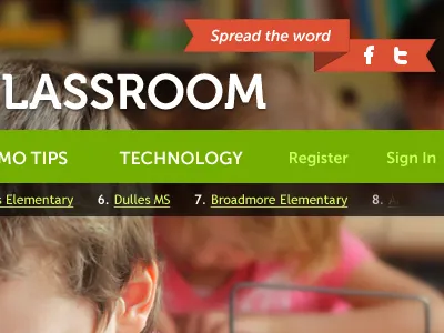 LASSROOM green museo nav orange photography social media website