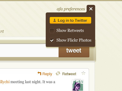 A Feed Apart Preferences Panel - Tweaked a feed apart brown design interface ux website