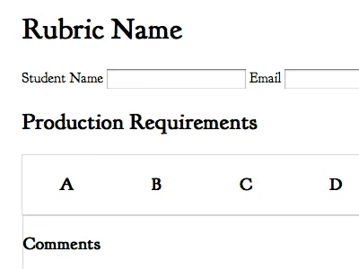 Rubric Test electronic rubric