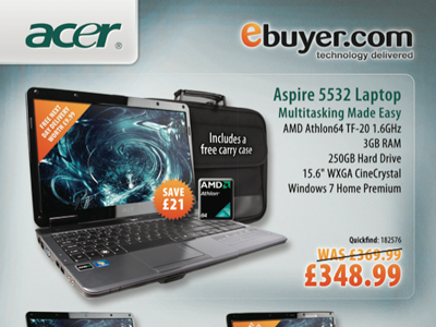 Acer flyer for Ebuyer.com acer advertisement ebuyer print