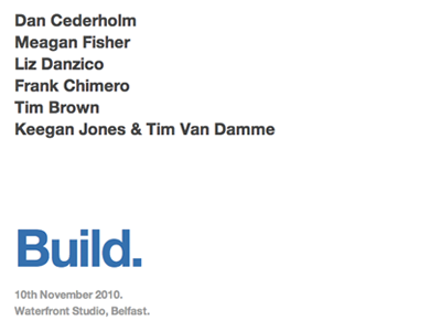 Thunderbirds are go! blue buildconf helvetica lineup simple