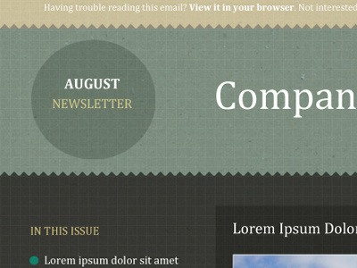 Yet another... cambria campaign monitor circle email green jagged template
