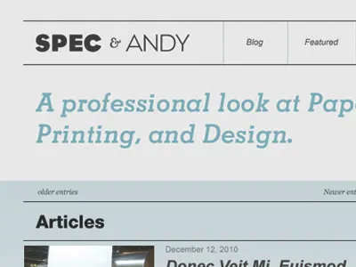 Spec & Andy Website branding header logo webdesign