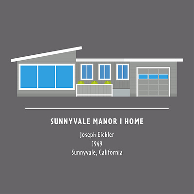 Sunnyvale Manor I MOD-icon adobe illustrator architecture eichler house drawing icon icon design illustration mid century mid century modern minimalism minimalist vector vector art vector illustration