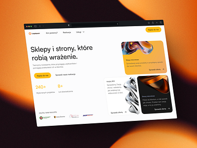 Hero Section Concept for Agency agency concept design hero section home page marketing agency orange software house ui white