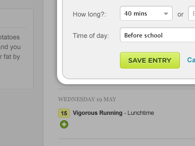 Vigorous Running Lunchtime button form popup web