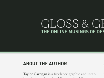 Gloss & Gradients 3.0 archer din gloss gradients green personal site tumblr website