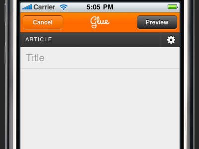 Post view for Glue mobile web app compose glue mobile orange web