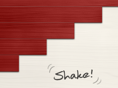 Shake to scatter app handwriting ipad minimal red woodgrain