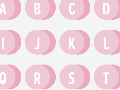 Alphabet alphabet circles css3 experiment