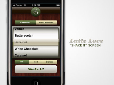 Shake It Screen from Latte Love coffee espresso iphone latte love