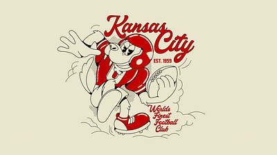 Kansas City Football chiefs football halftone illustration kansas city kc retro shirt design sports vintage wolf