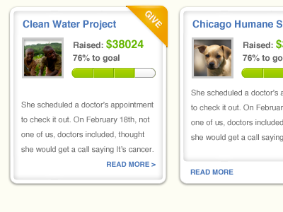 Riffs on a donation widget widget