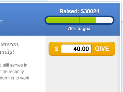 Donation button iteration button